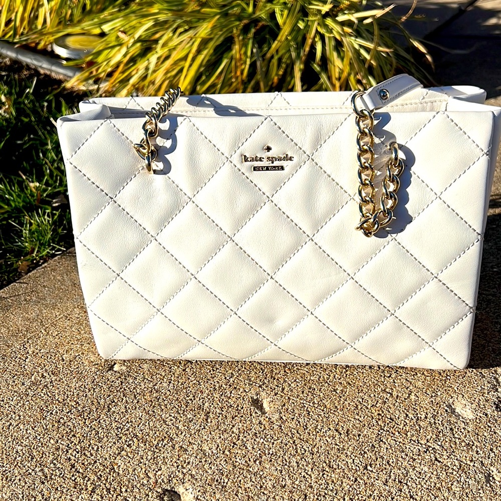 Kate Spade white quilted purse